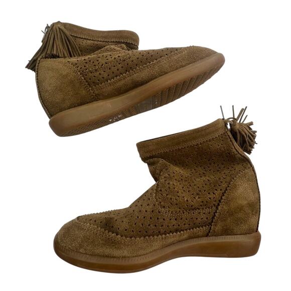Isabel Marant Beslay Suede Wedge Ankle Boots Sz 38 - Picture 7 of 8